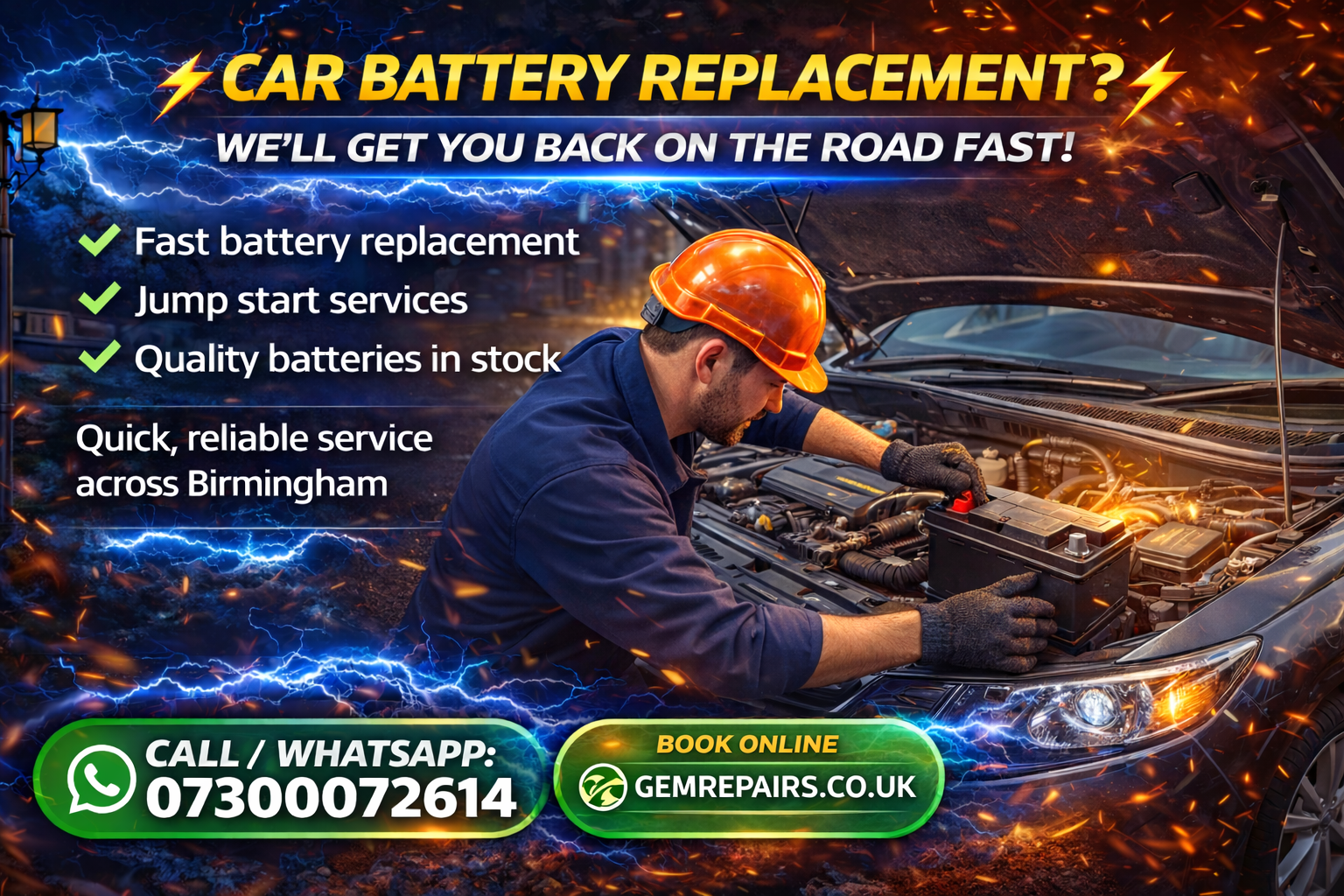 Car battery replacement service