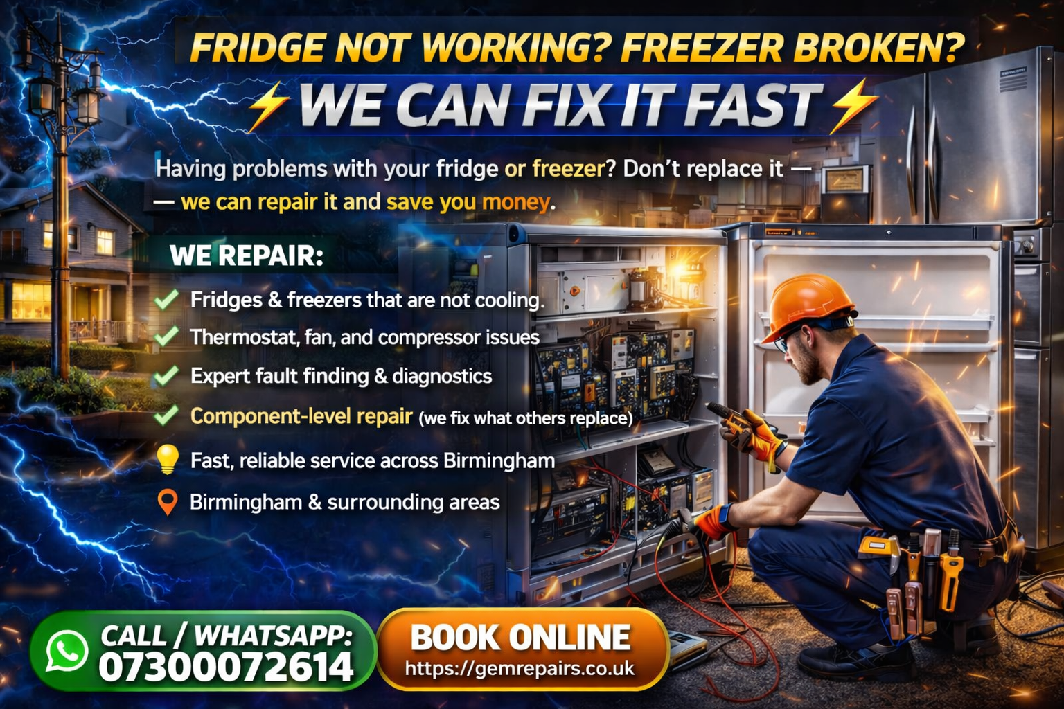 Fridge and freezer repairs Birmingham and the West Midlands