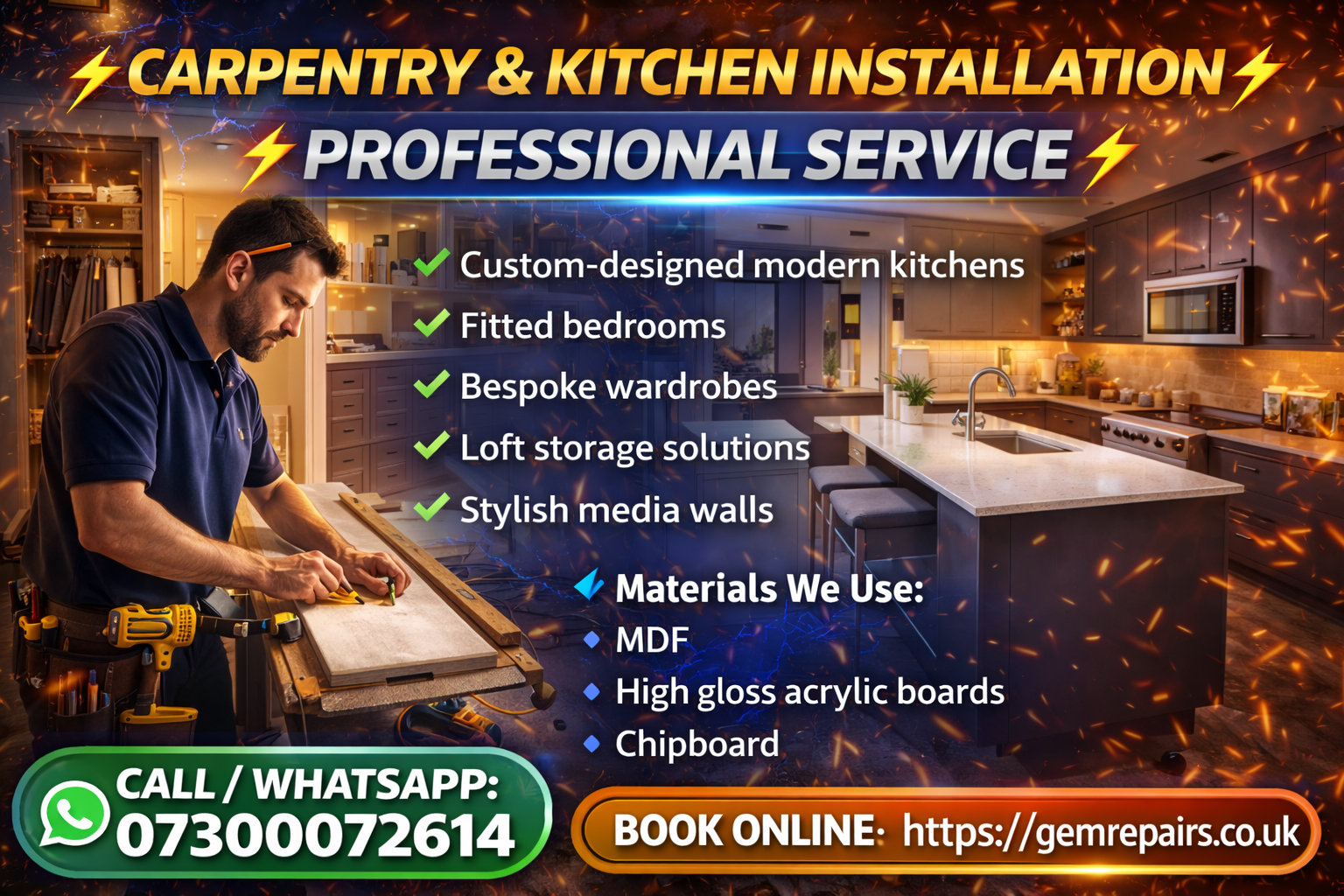 Modern kitchen installation in Birmingham and the West Midlands