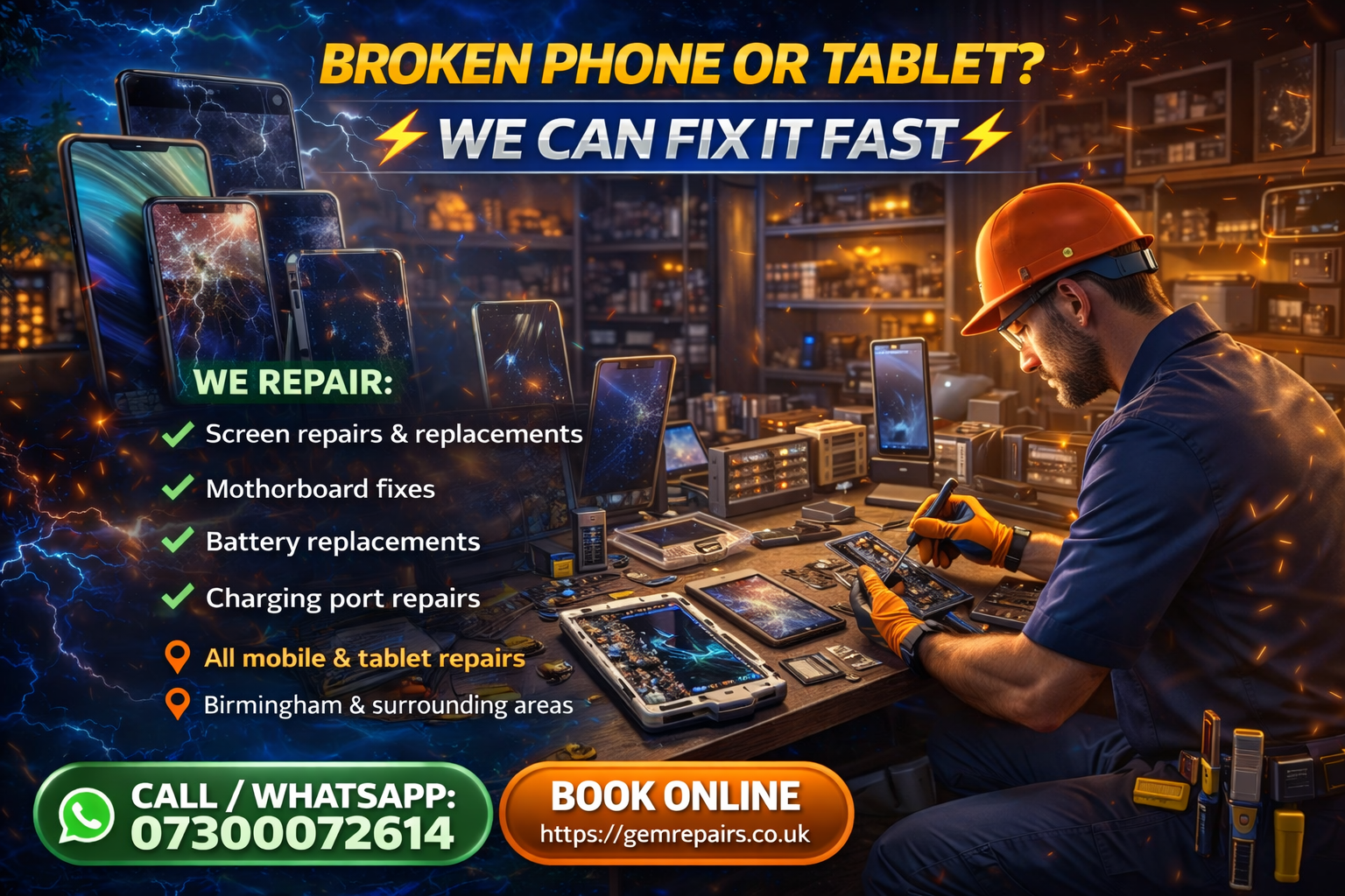 Mobile phone and tablet repair Birmingham and the West Midlands