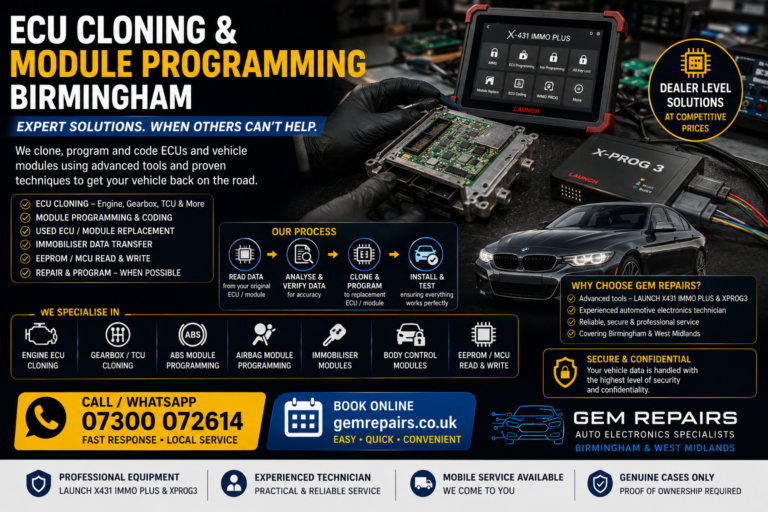 GEM ECU cloning and module programming service