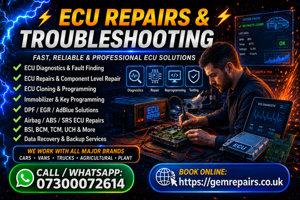 ECU repair service for vehicle engine control units