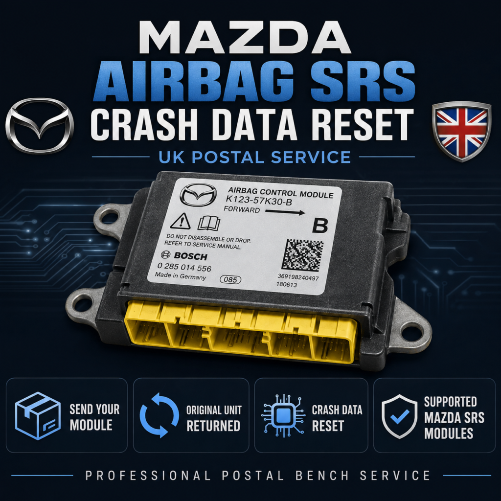 Mazda Airbag SRS Crash Data Reset Service postal bench service