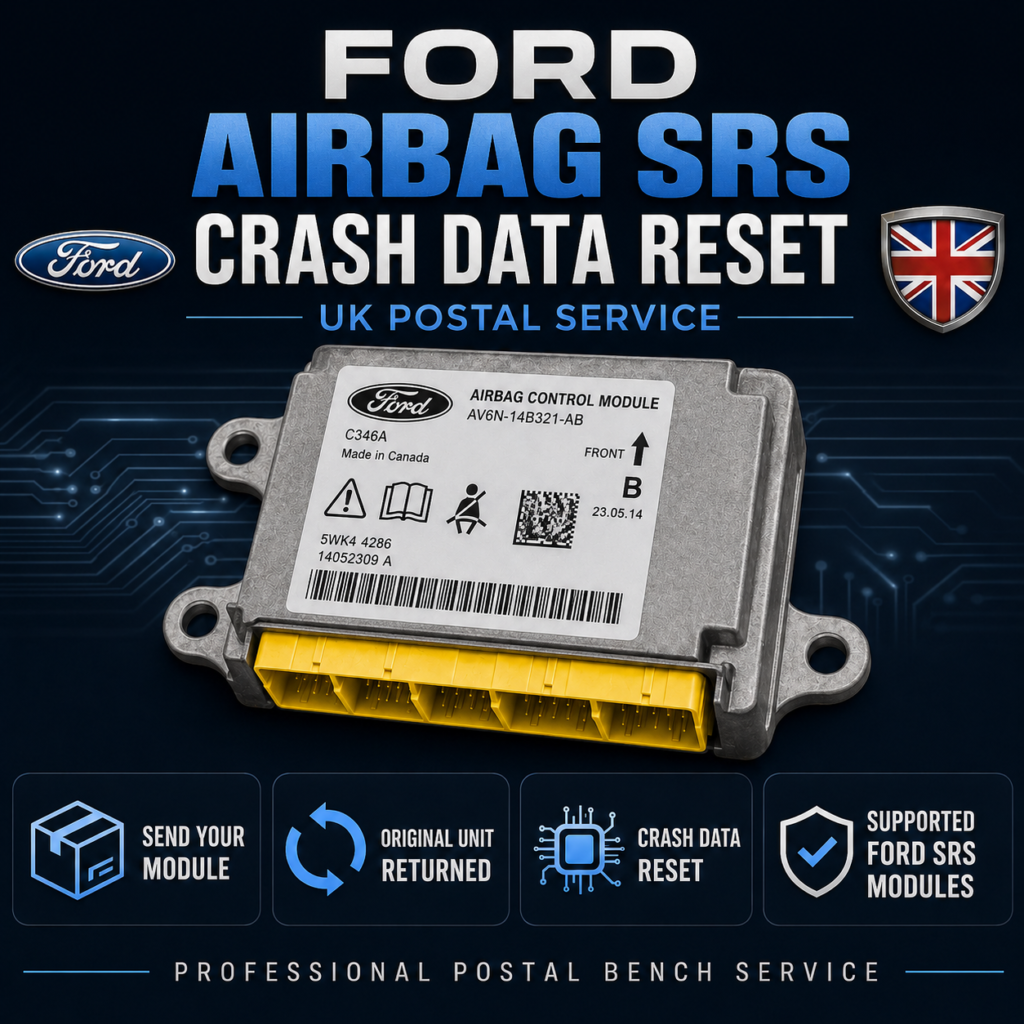 Ford Airbag SRS Crash Data Reset Service postal bench service