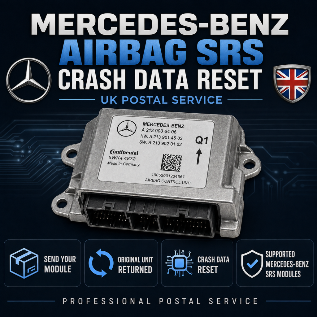 Mercedes-Benz Airbag SRS Crash Data Reset Service postal bench service