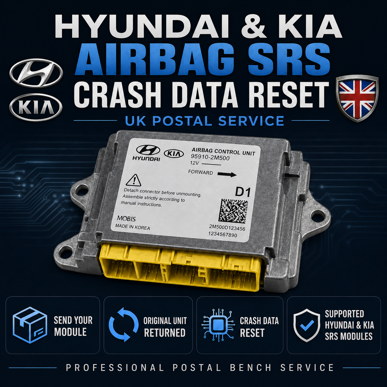 Hyundai & Kia Airbag SRS Crash Data Reset Service