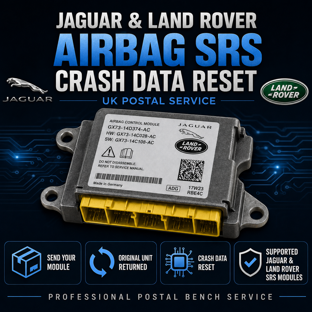 Jaguar & Land Rover Airbag SRS Crash Data Reset Service