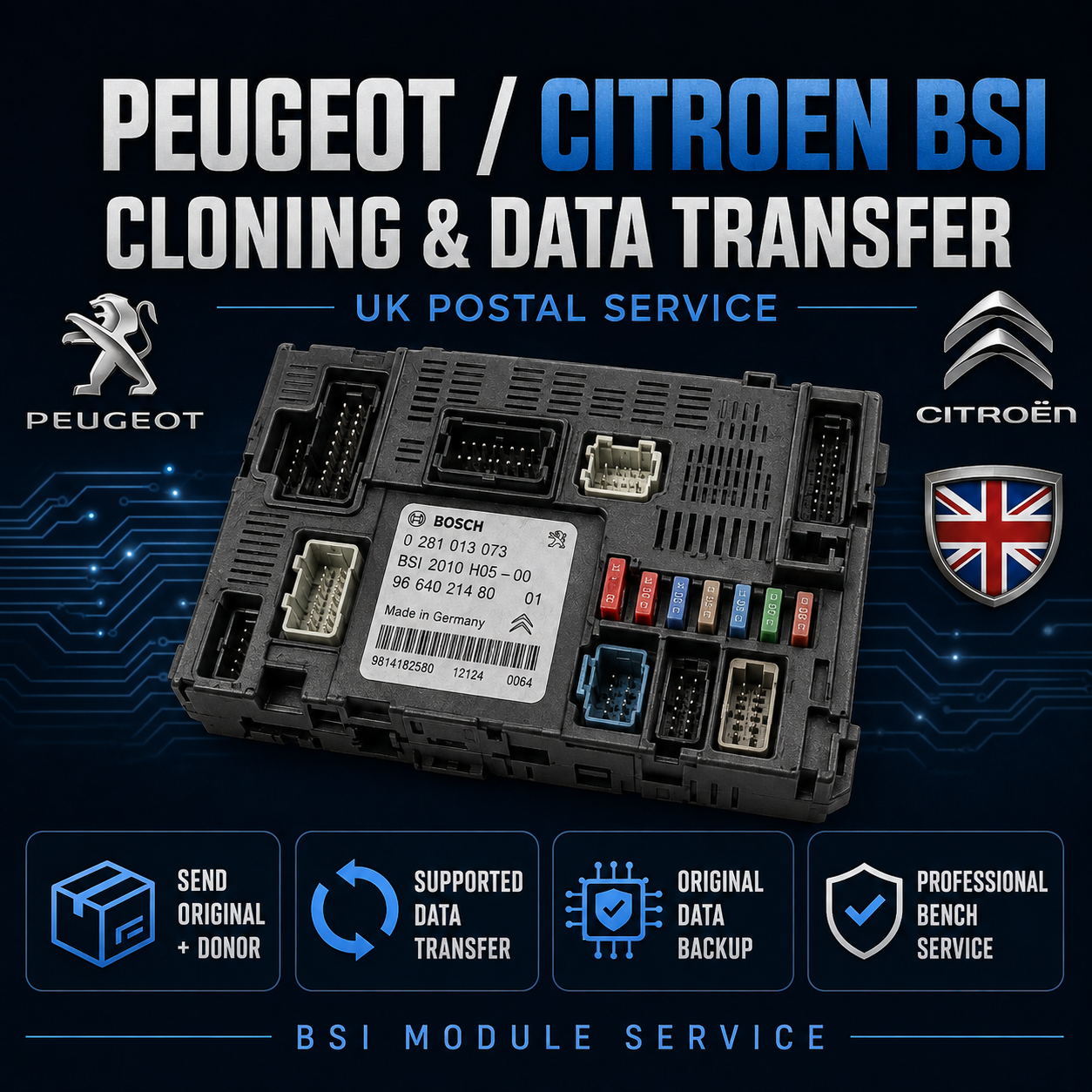 Peugeot Citroen BSI Cloning & Data Transfer Service