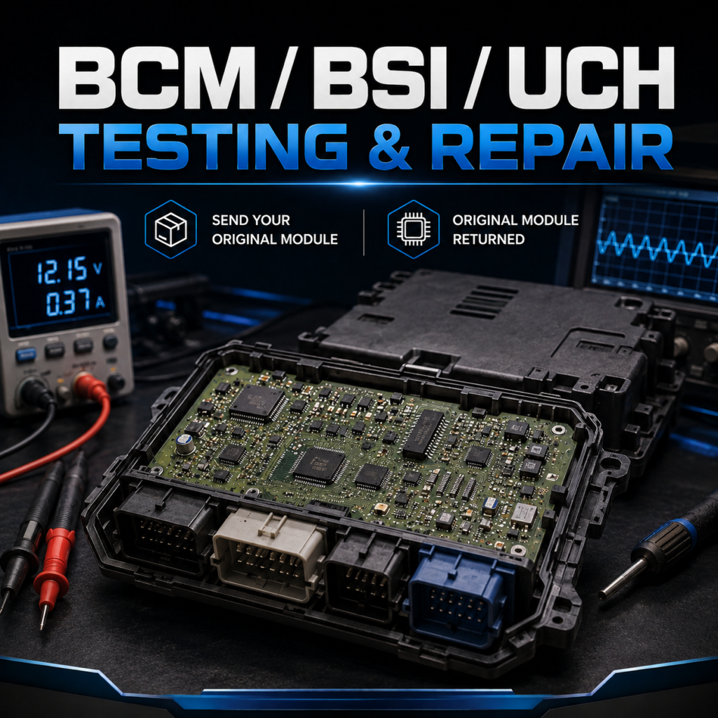 BCM BSI and UCH electronic module testing and repair service