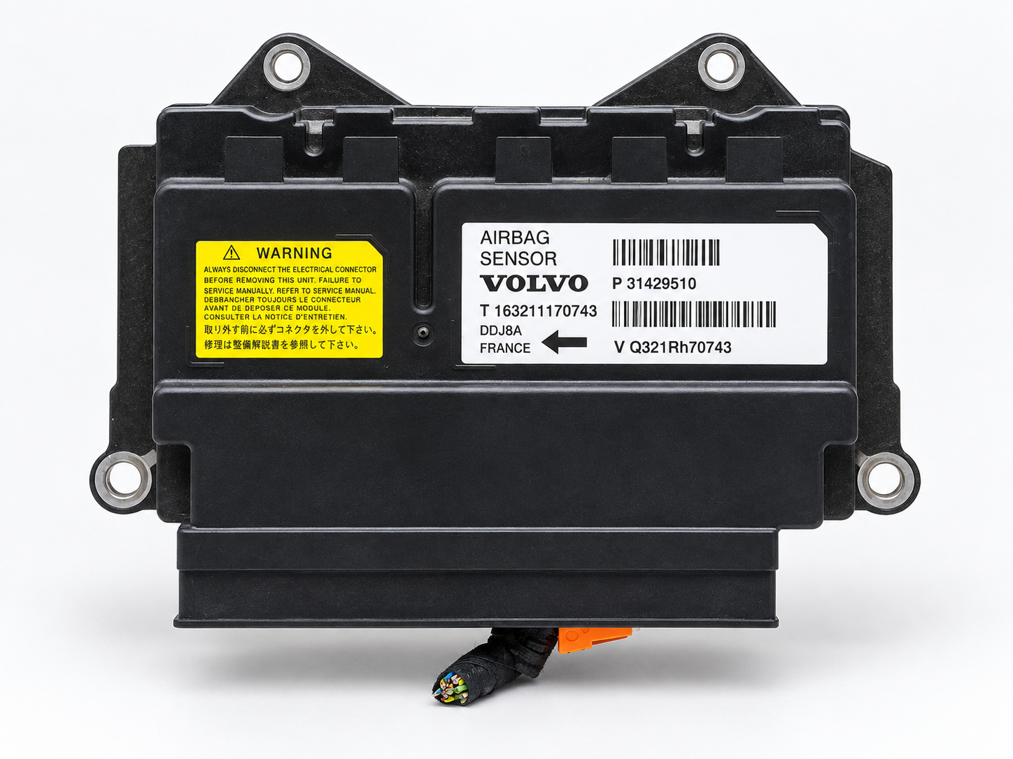 Volvo V40 MK2 airbag control module 31429510 label and casing