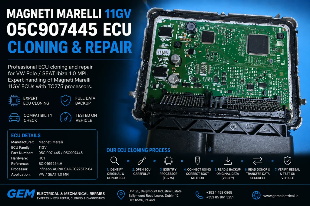 Magneti Marelli 11GV 05C907445 ECU Cloning
