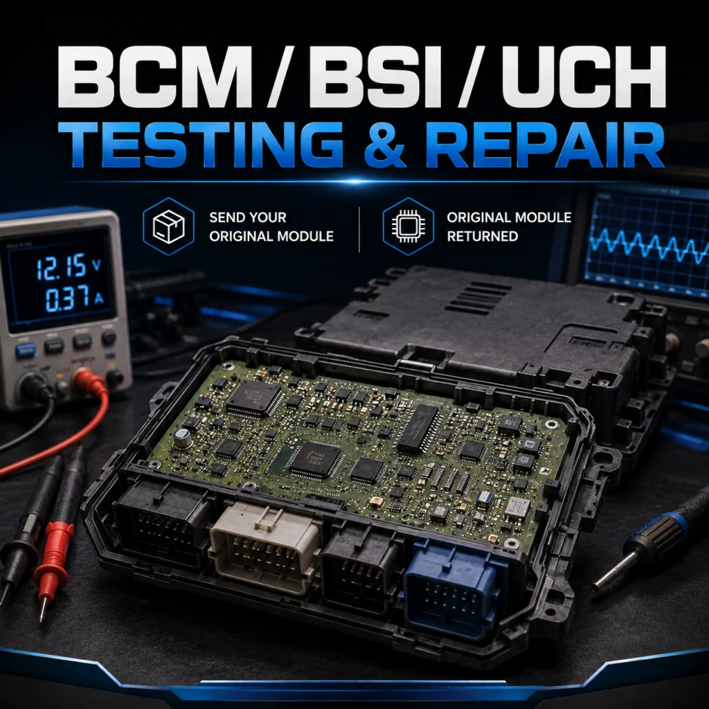 BCM BSI and UCH electronic module testing and repair service