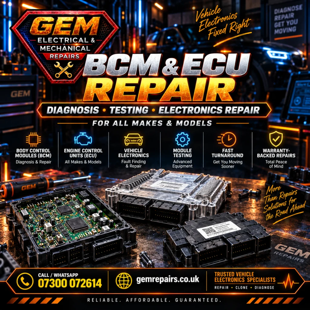 BCM ECU vehicle electronics repair UK – GEM postal service