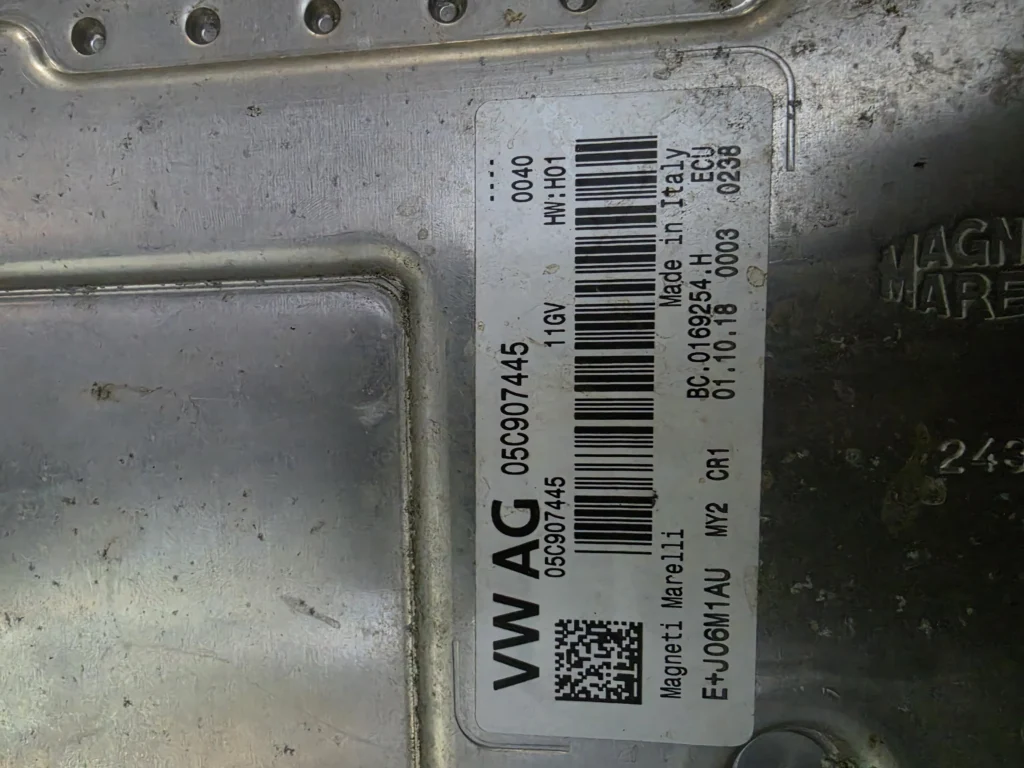 VW 05C907445 Magneti Marelli 11GV H01 ECU identification label